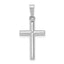 14K White Gold Polished Hollow Latin Cross Pendant