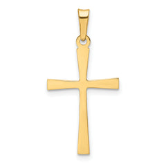 14K Textured and Polished Latin Cross Pendant
