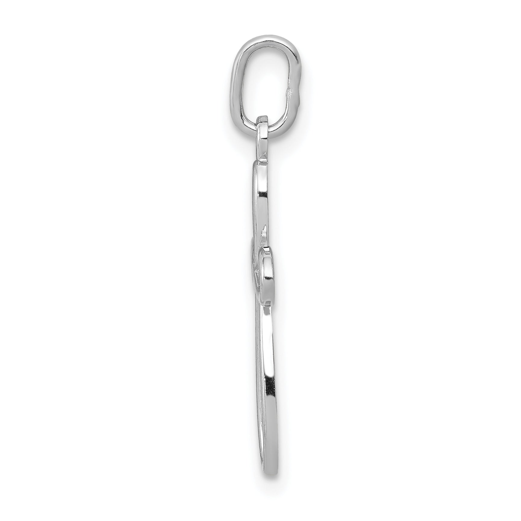 14K White Gold Polished Small Ribbon Cross Pendant Secondary image