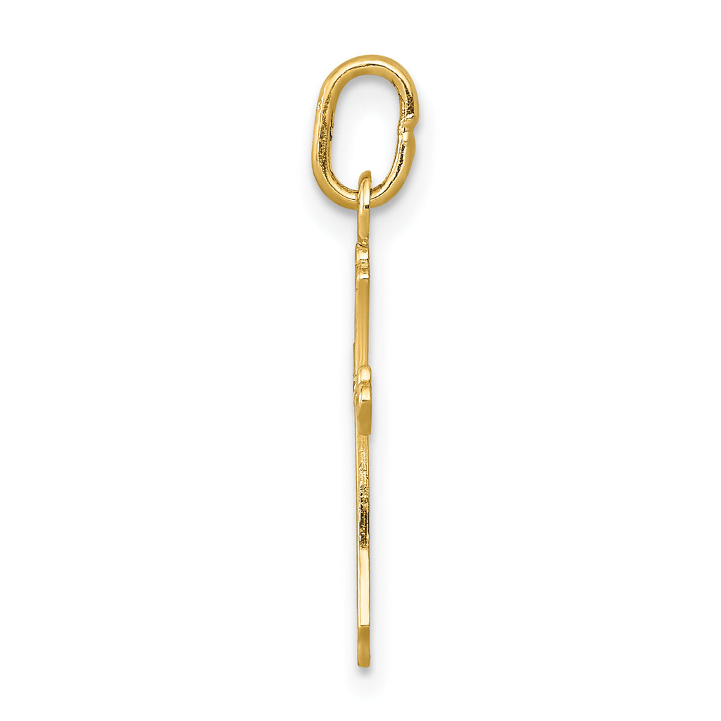 14K Gold Polished Small Cross Pendant