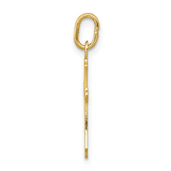14K Gold Polished Small Cross Pendant