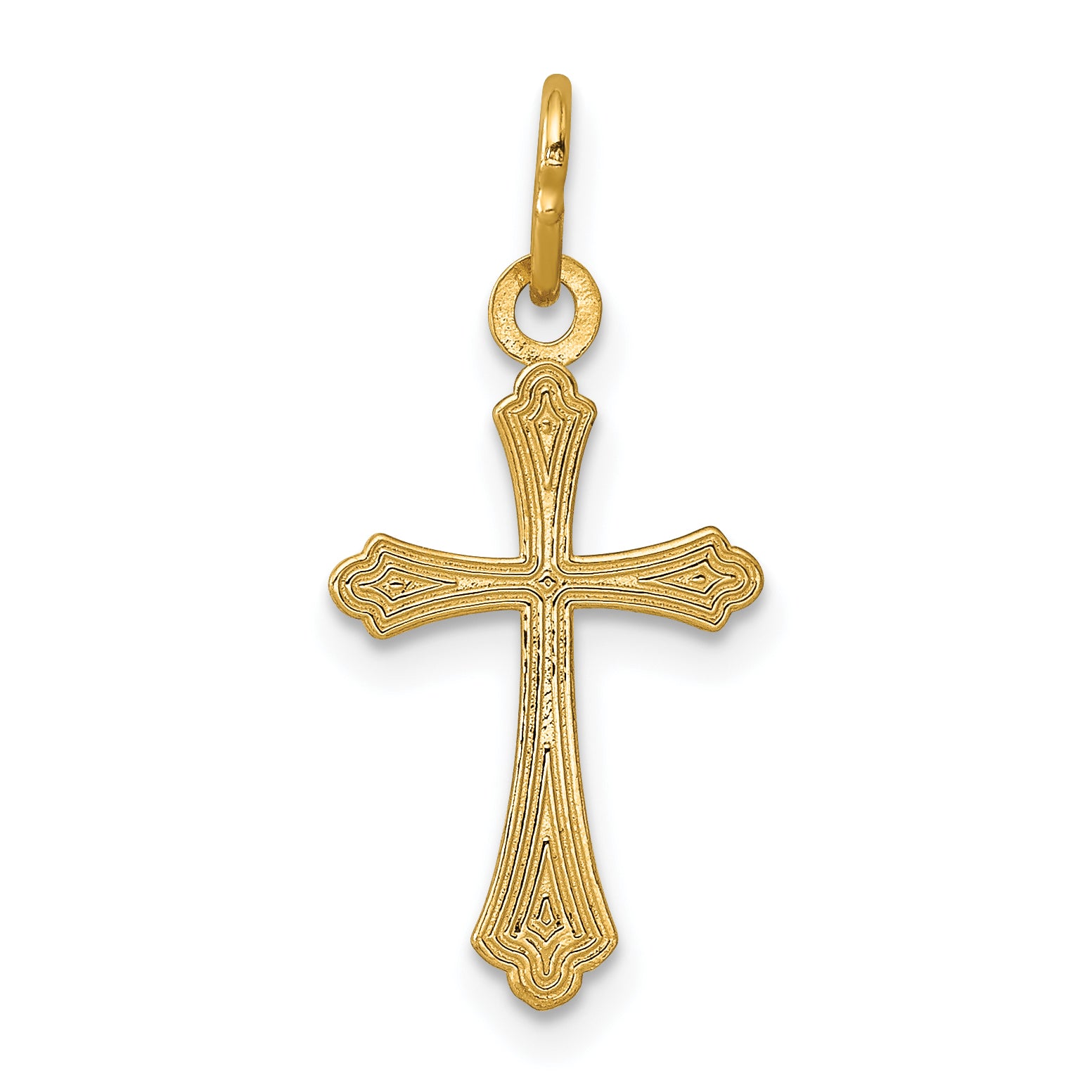 14K Gold Polished Small Cross Pendant