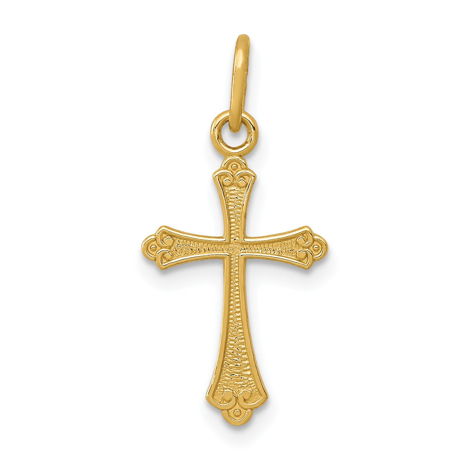 14k Gold Polished Small Cross Pendant Main image