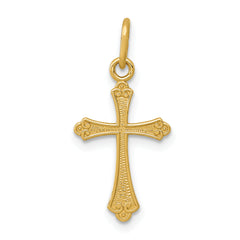14k Gold Polished Small Cross Pendant