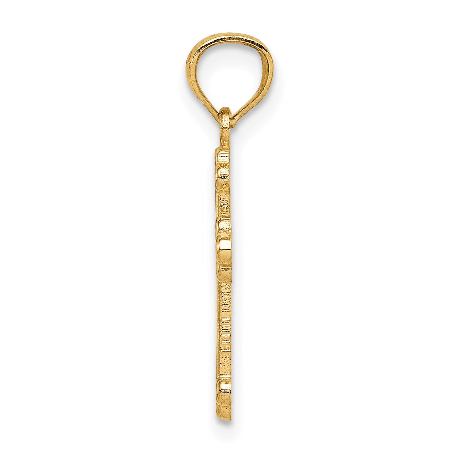 14K Gold Polished Small Budded Cross Secondary image