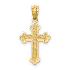 14K Gold Polished Small Budded Cross
