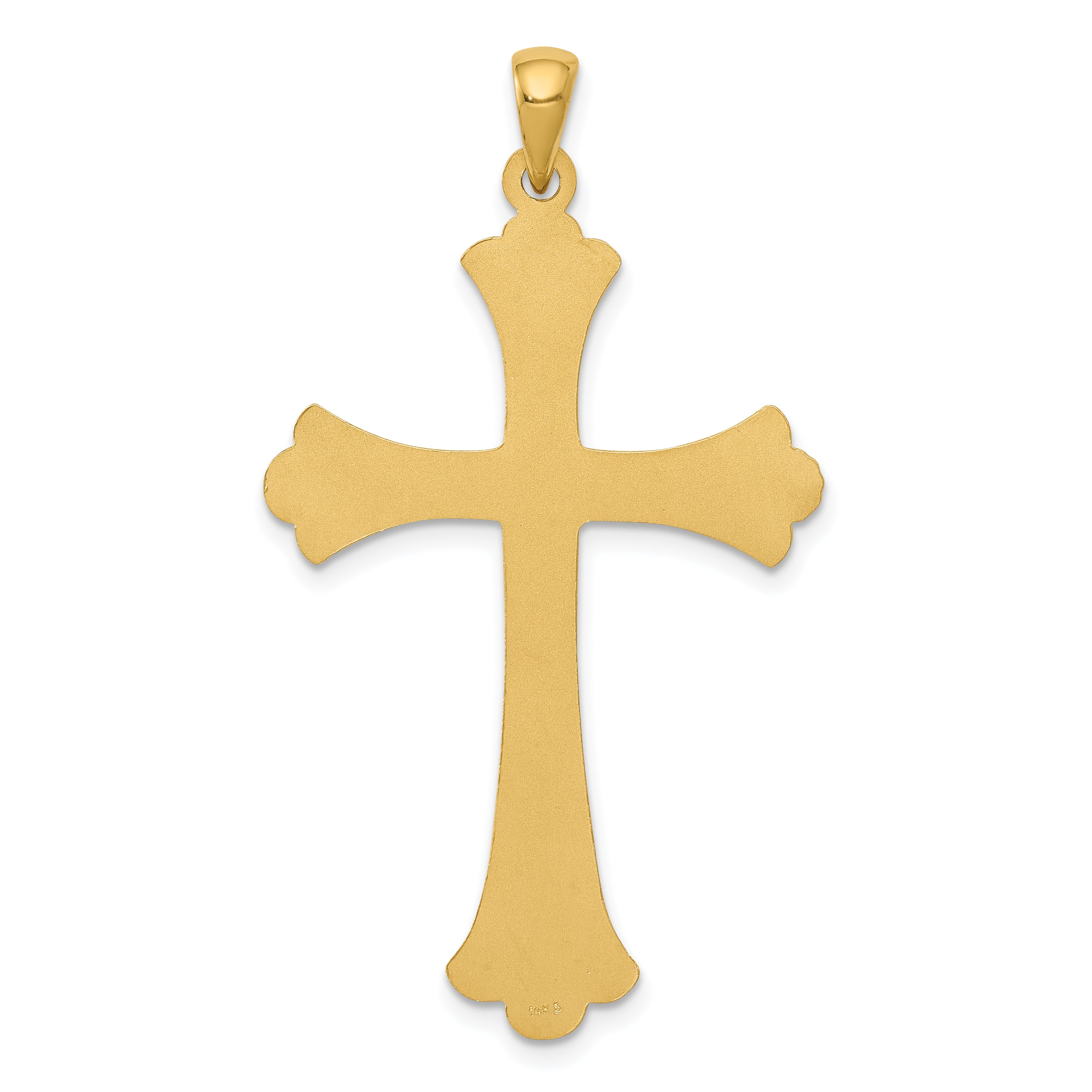 14K Fleur De Lis Cross Pendant