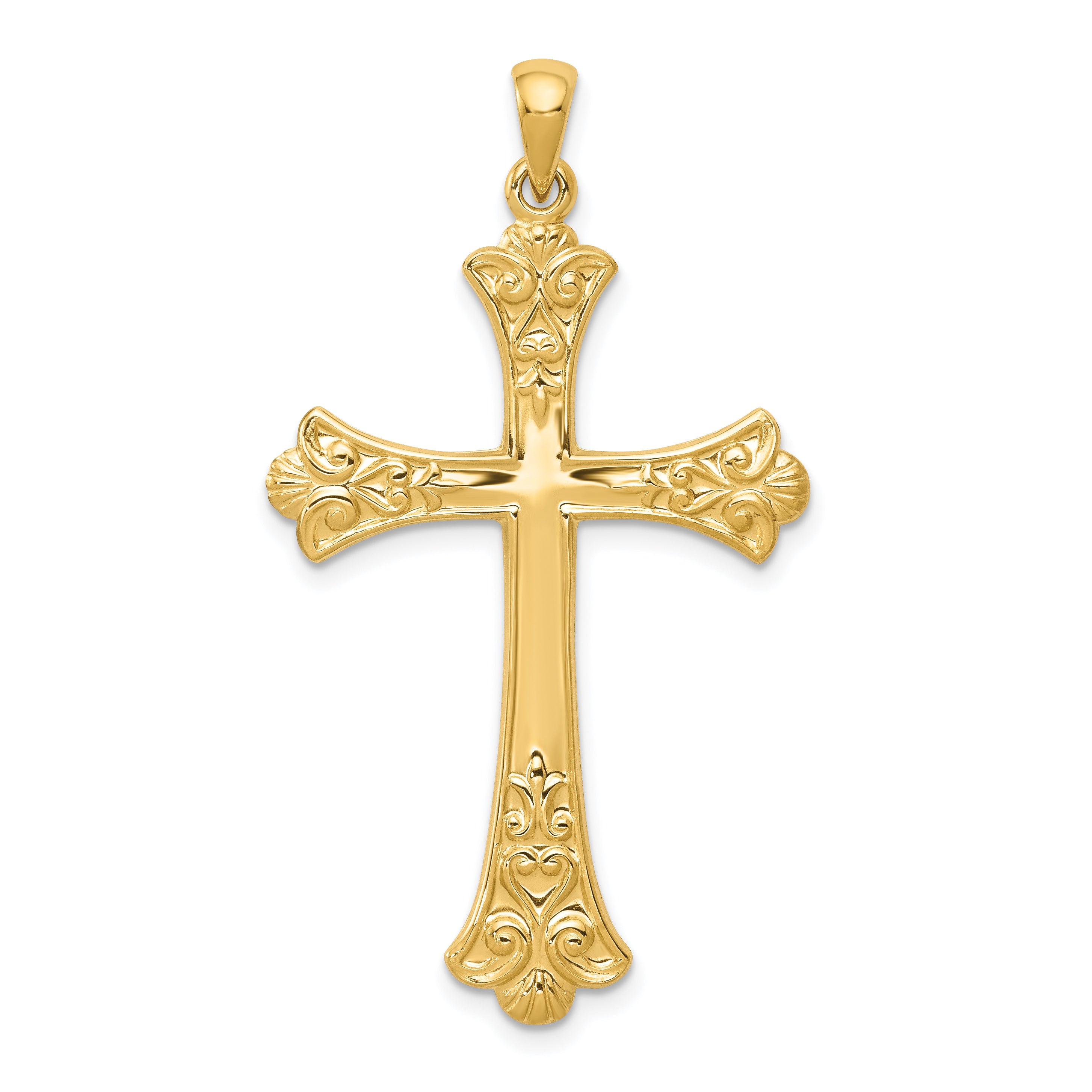 14k Fleur De Lis Cross Pendant Main image
