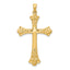 14k Fleur De Lis Cross Pendant