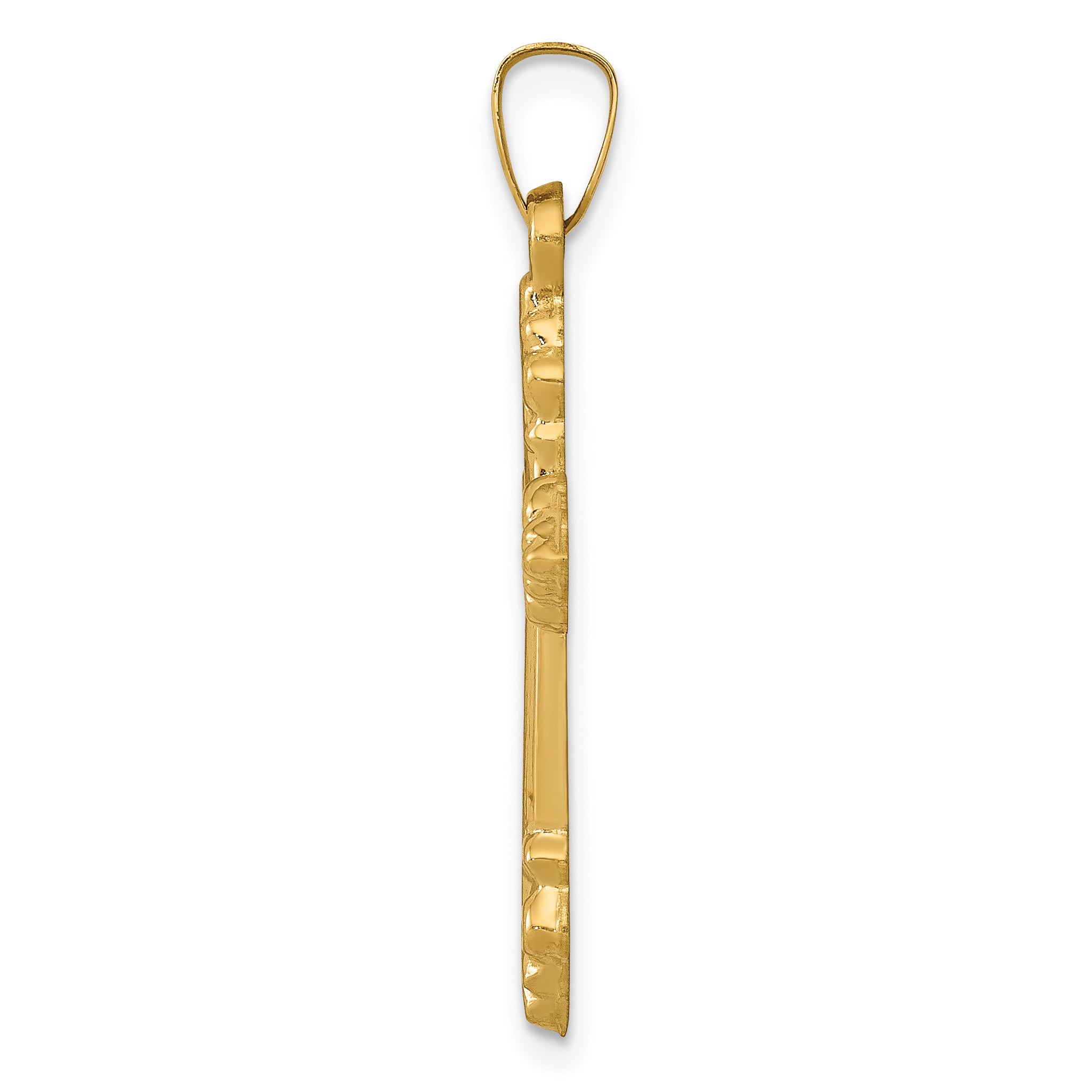 14K Brushed and Polished Budded Cross Pendant Secondary image