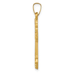 14K Brushed and Polished Budded Cross Pendant