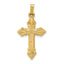 14k Brushed and Polished Budded Cross Pendant