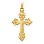 14k Polished Cross Budded Pendant