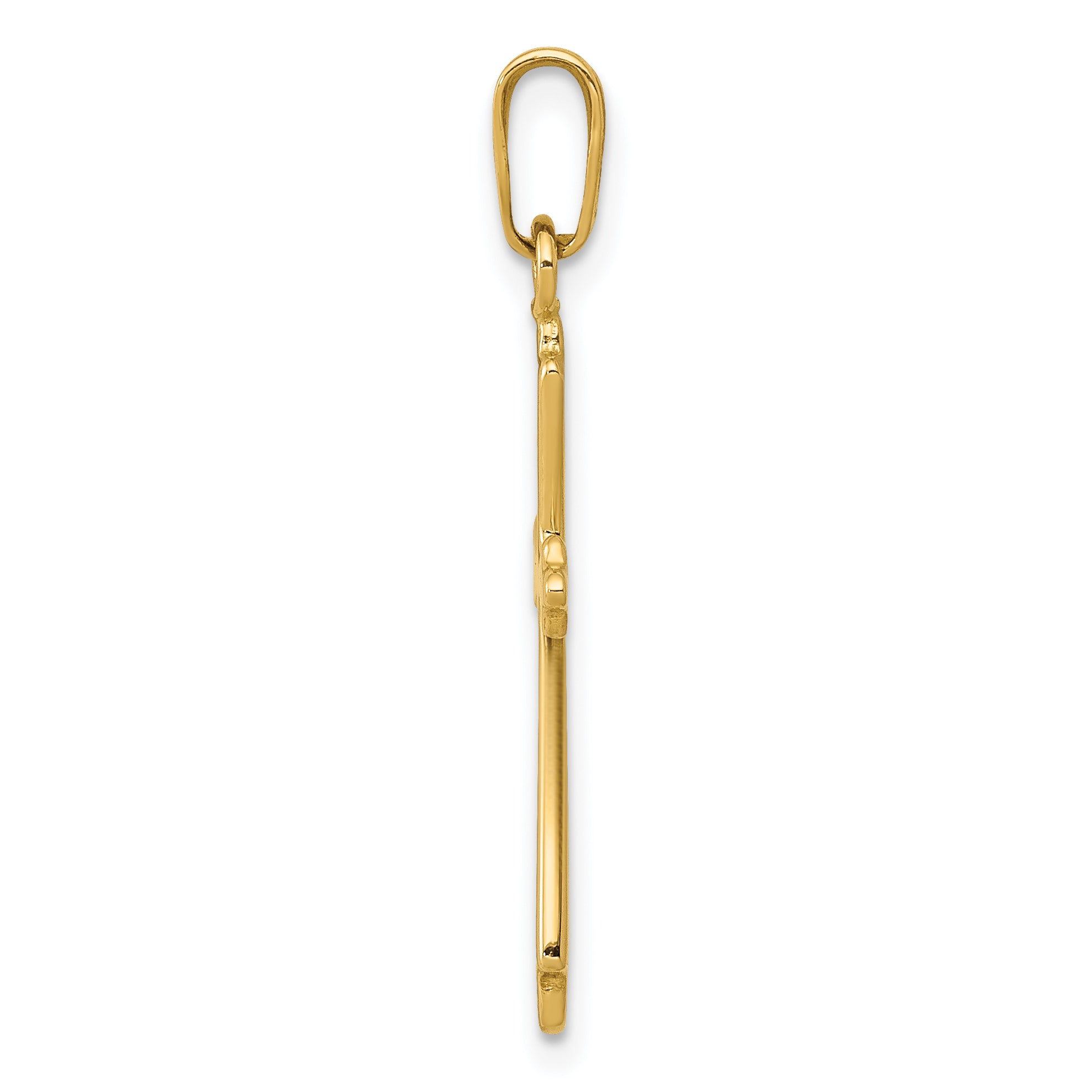 14K Polished Cross Pendant