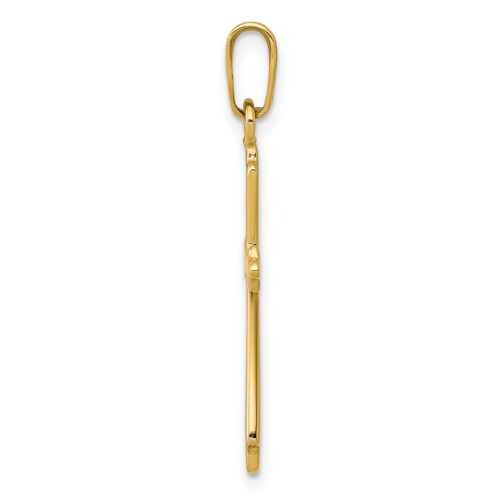 14K Polished Cross Pendant