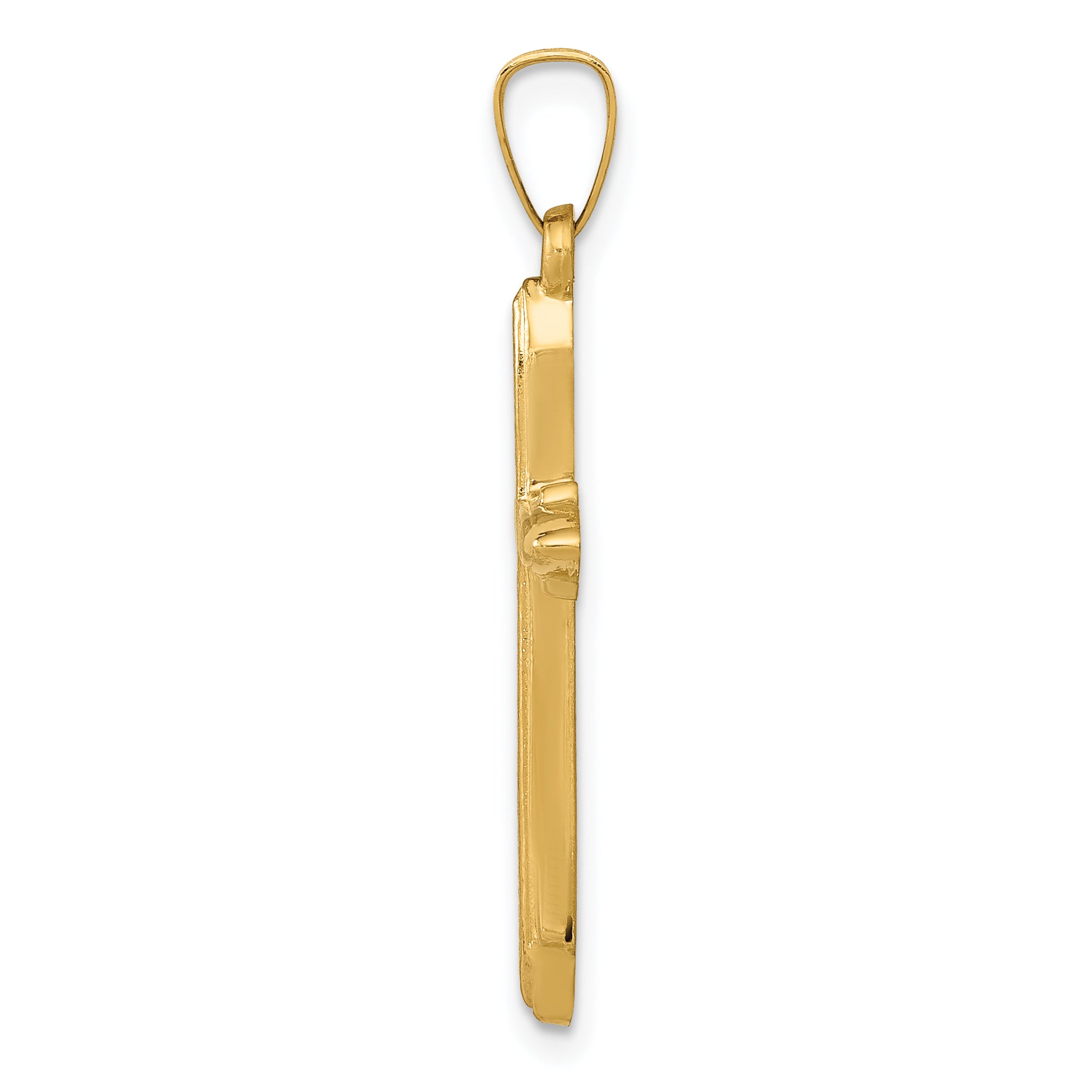 14K Textured and Polished Passion Cross Pendant Secondary image