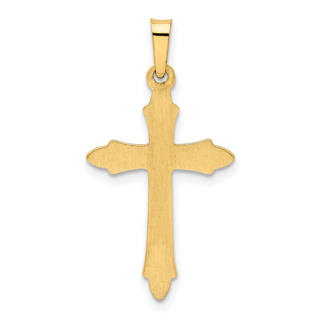 14K Textured and Polished Passion Cross Pendant