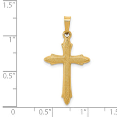 14K Textured and Polished Passion Cross Pendant