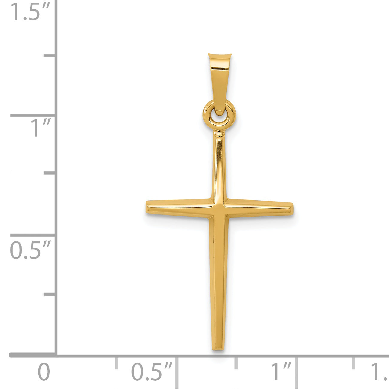 14K Polished Latin Cross Pendant