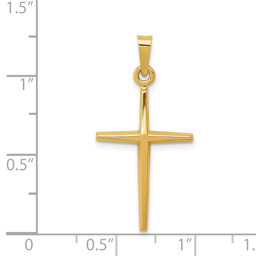 14K Polished Latin Cross Pendant