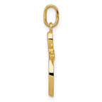 14K Gold Polished Small Ribbon Cross Pendant