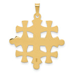 14K Polished Jerusalem Cross Pendant