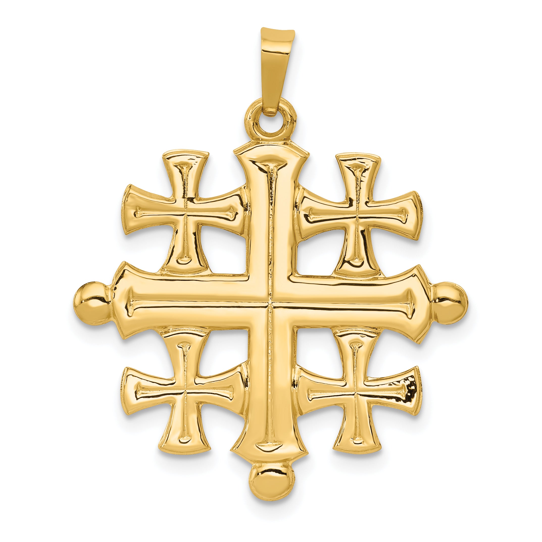 14k Polished Jerusalem Cross Pendant Main image