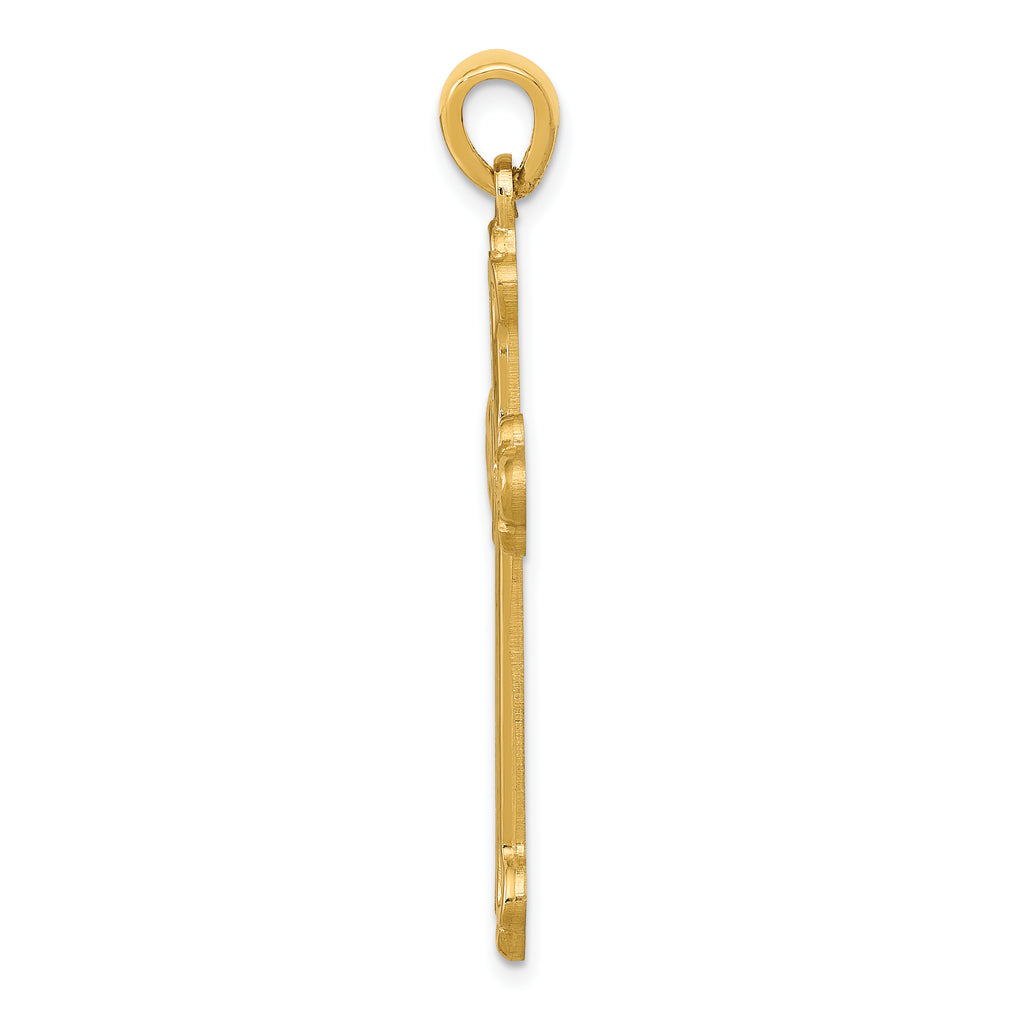 14K Budded Cross Pendant