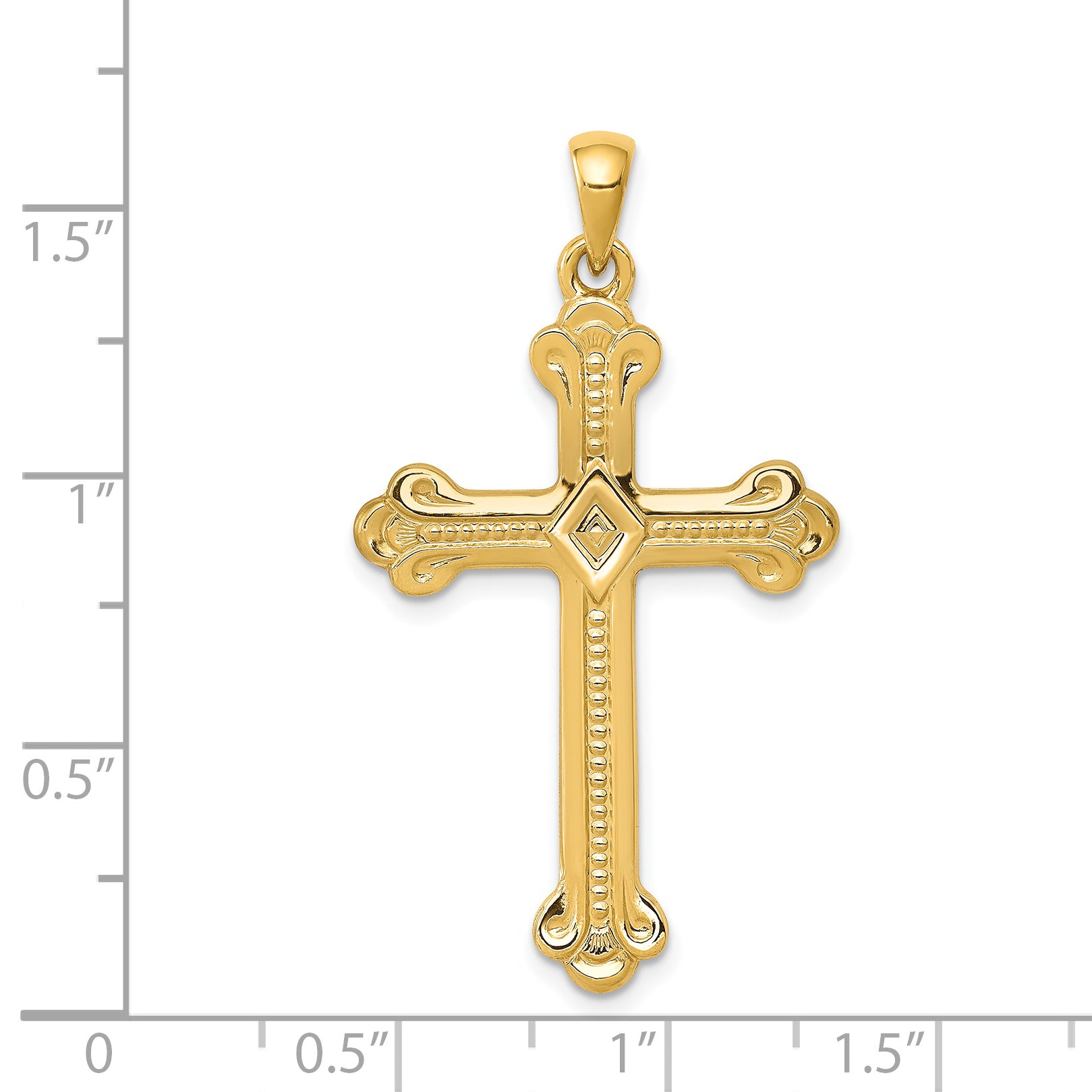 14K Budded Cross Pendant