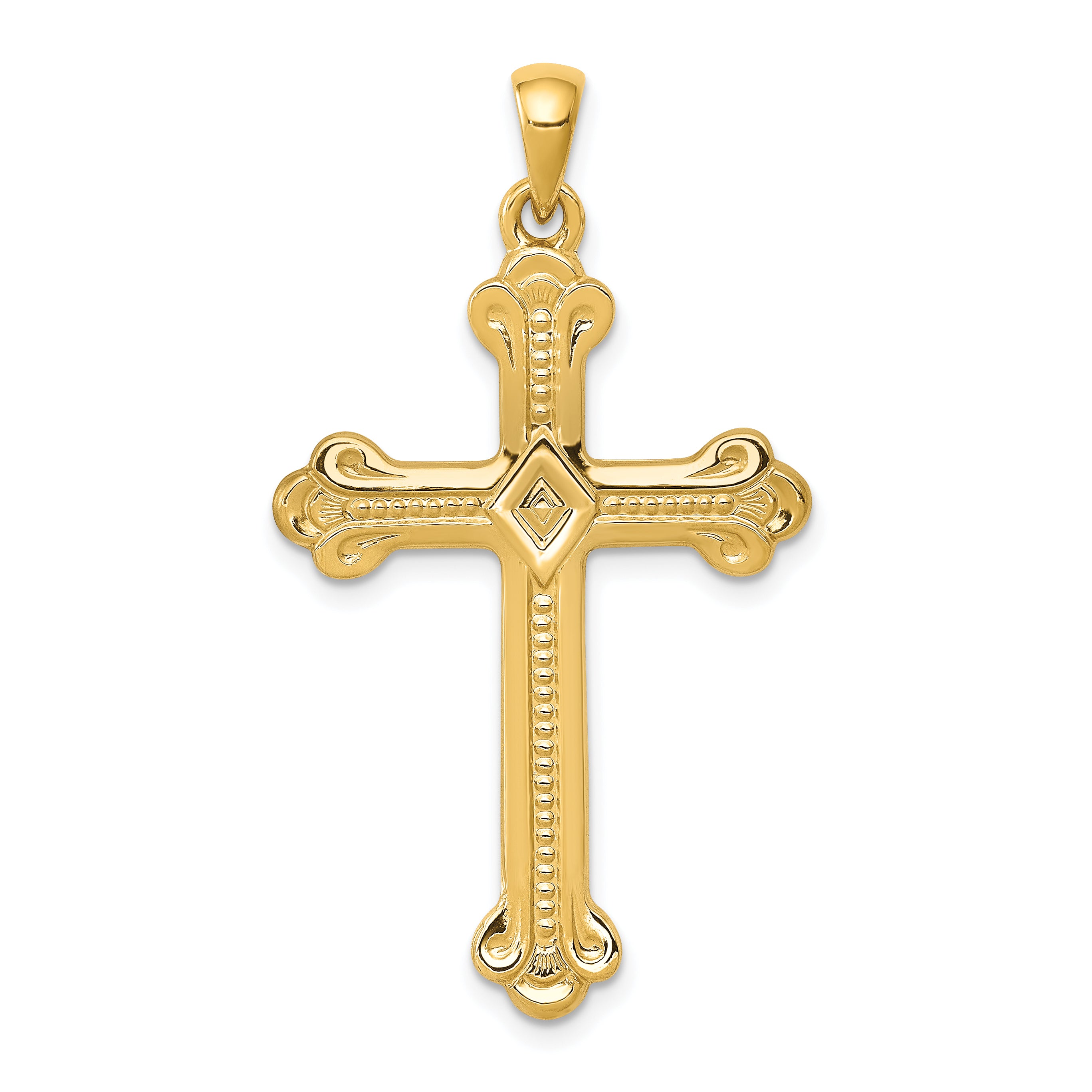 14k Budded Cross Pendant Main image
