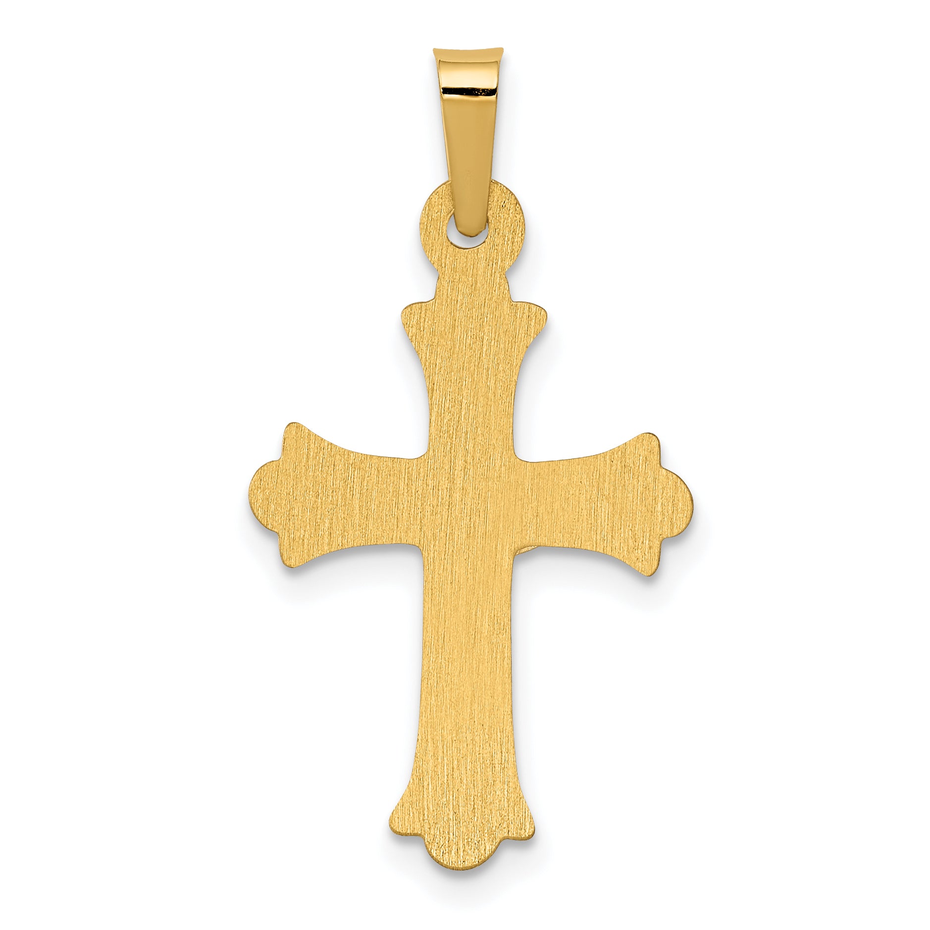 14K Two-Tone Polished INRI Crucifix Cross Pendant