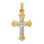 14k Two-Tone Polished INRI Crucifix Cross Pendant