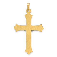 14K Two-Tone Textured and Polished INRI Crucifix Pendant