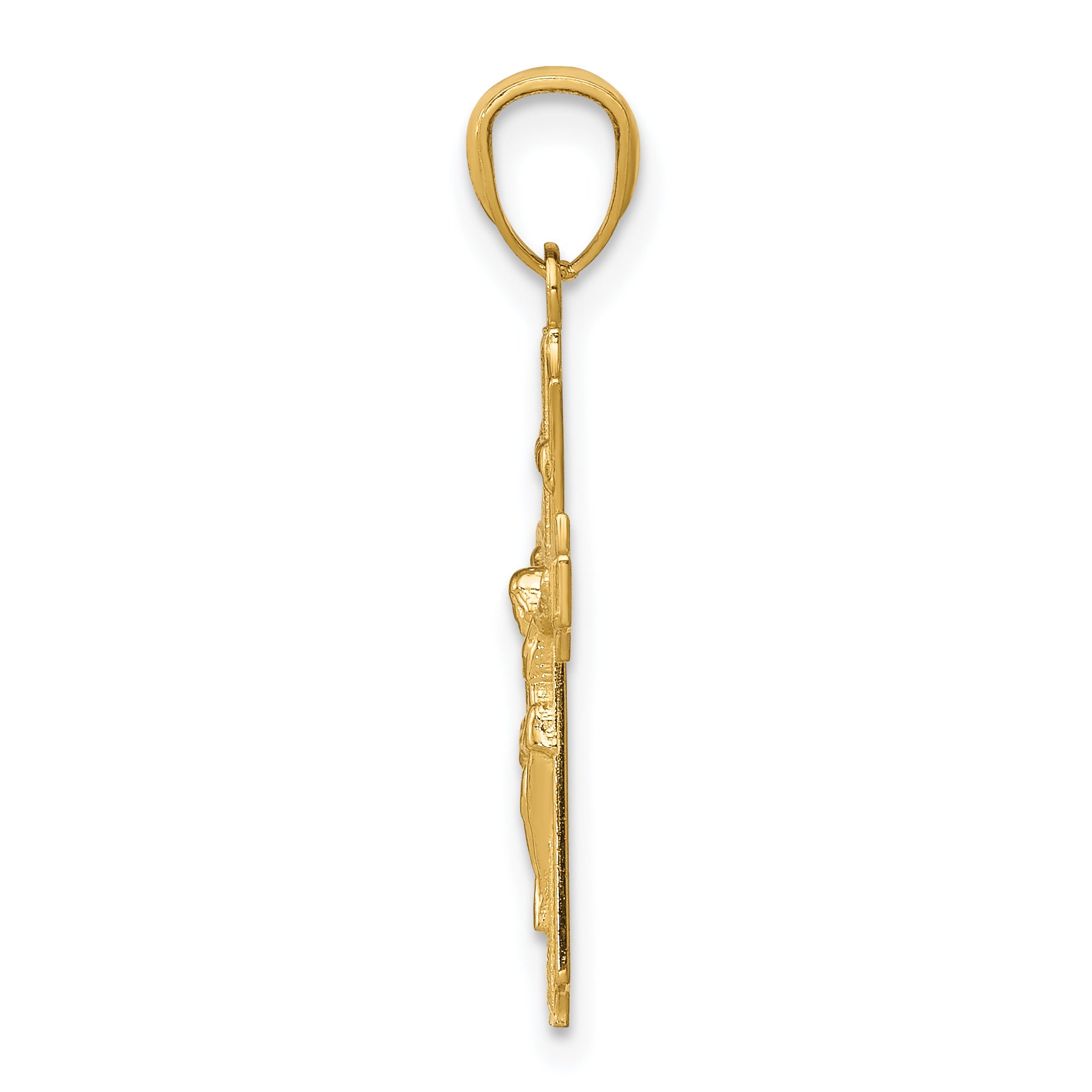 14K Gold Polished Small Passion Crucifix Pendant Secondary image