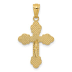 14K Gold Polished INRI Small Crucifix Pendant