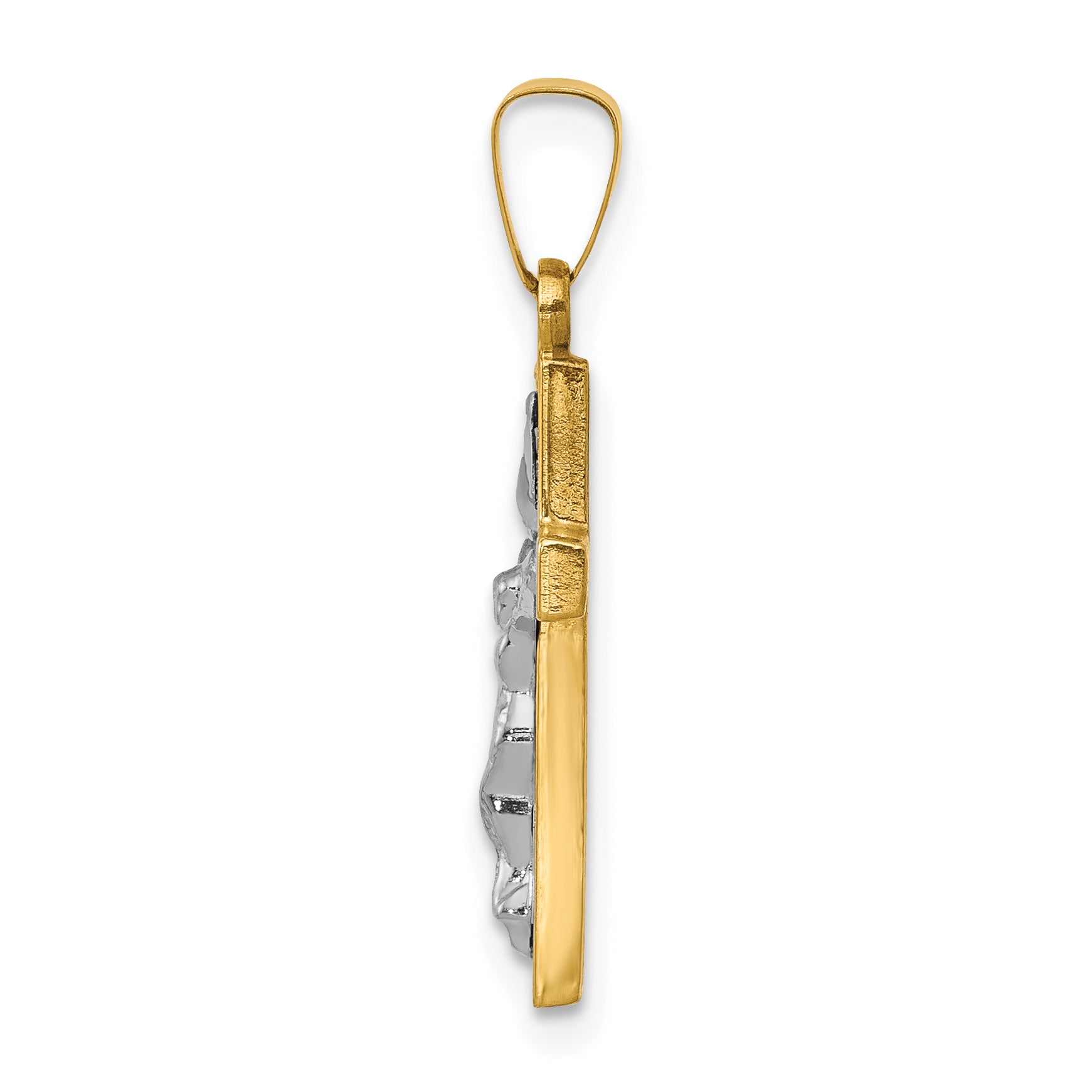 14K Polished INRI Crucifix Cross Pendant Secondary image