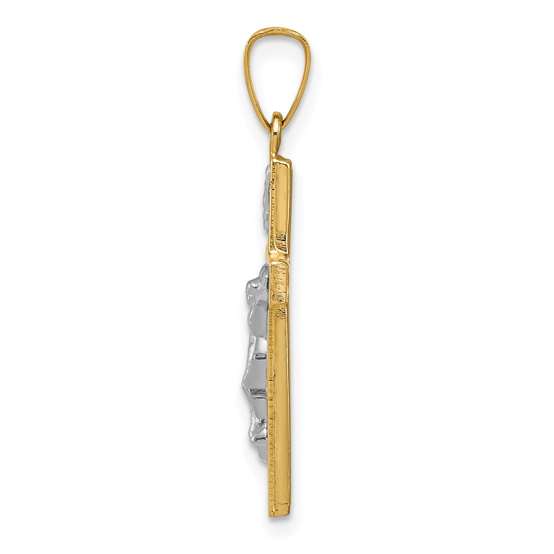 14K Polished INRI Crucifix Cross Pendant Secondary image