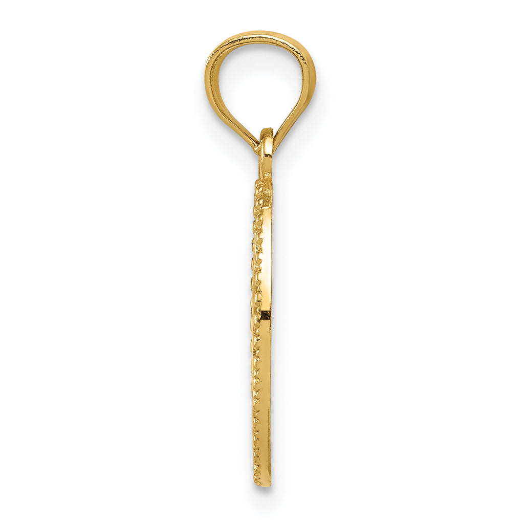 14K Gold Polished Small Cross Medal Pendant