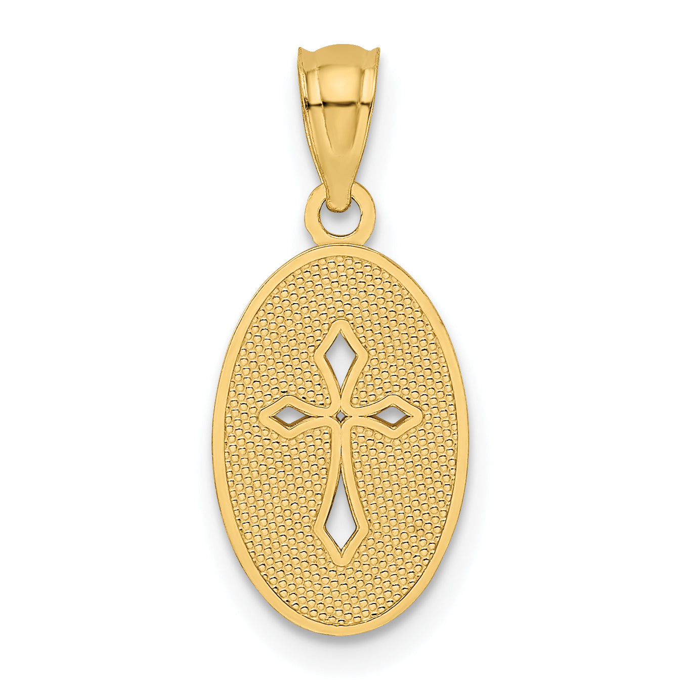 14K Gold Polished Small Cross Medal Pendant