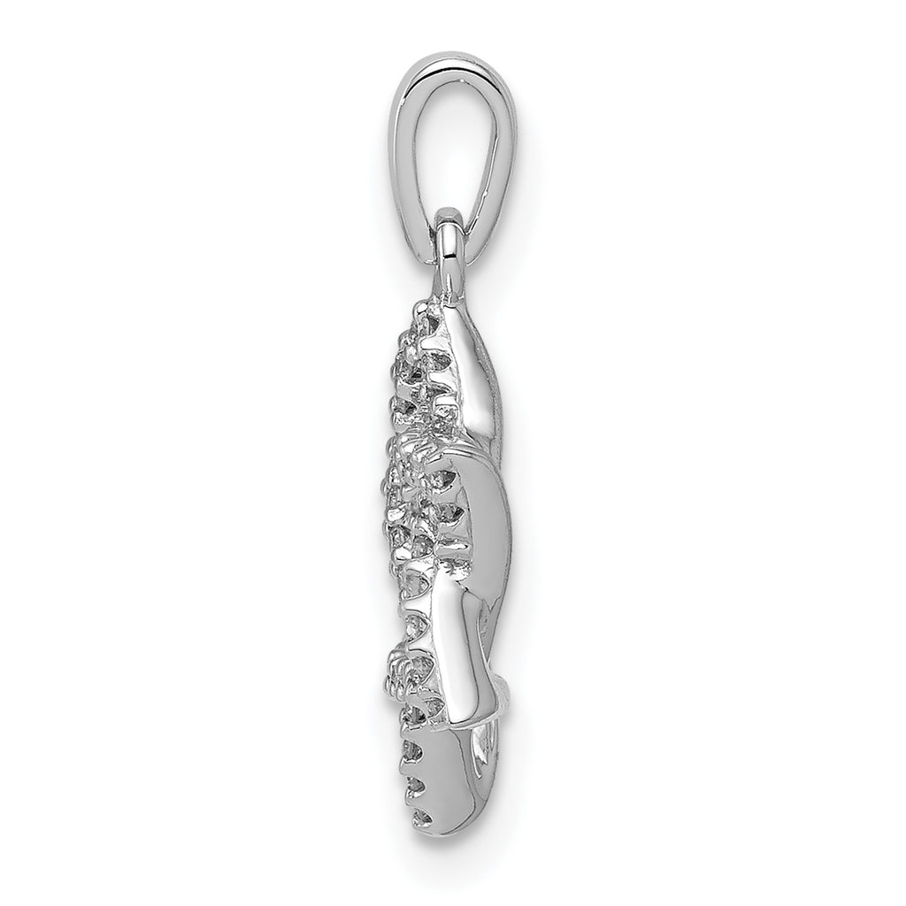 14K White Gold Diamond Star of David Pendant
