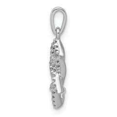 14K White Gold Diamond Star of David Pendant
