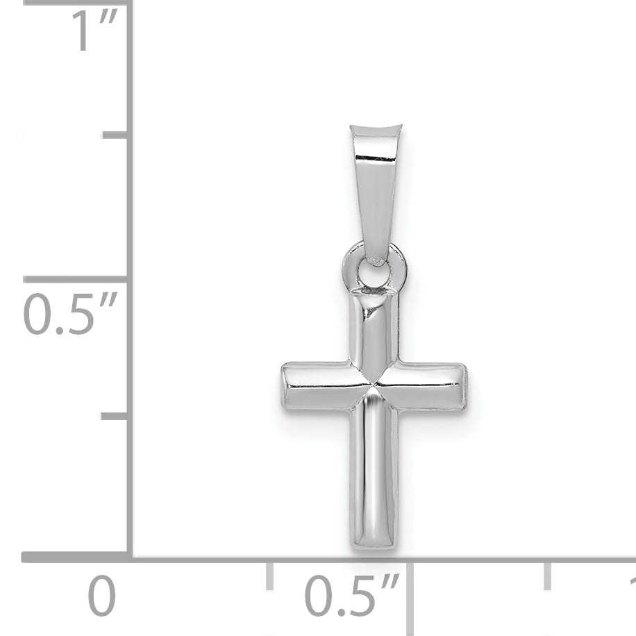 14K White Gold Polished Cross Pendant