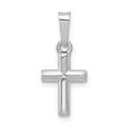 14k White Gold Polished Cross Pendant