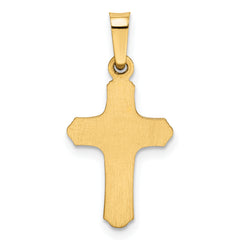 14K Polished and Textured Cross Pendant