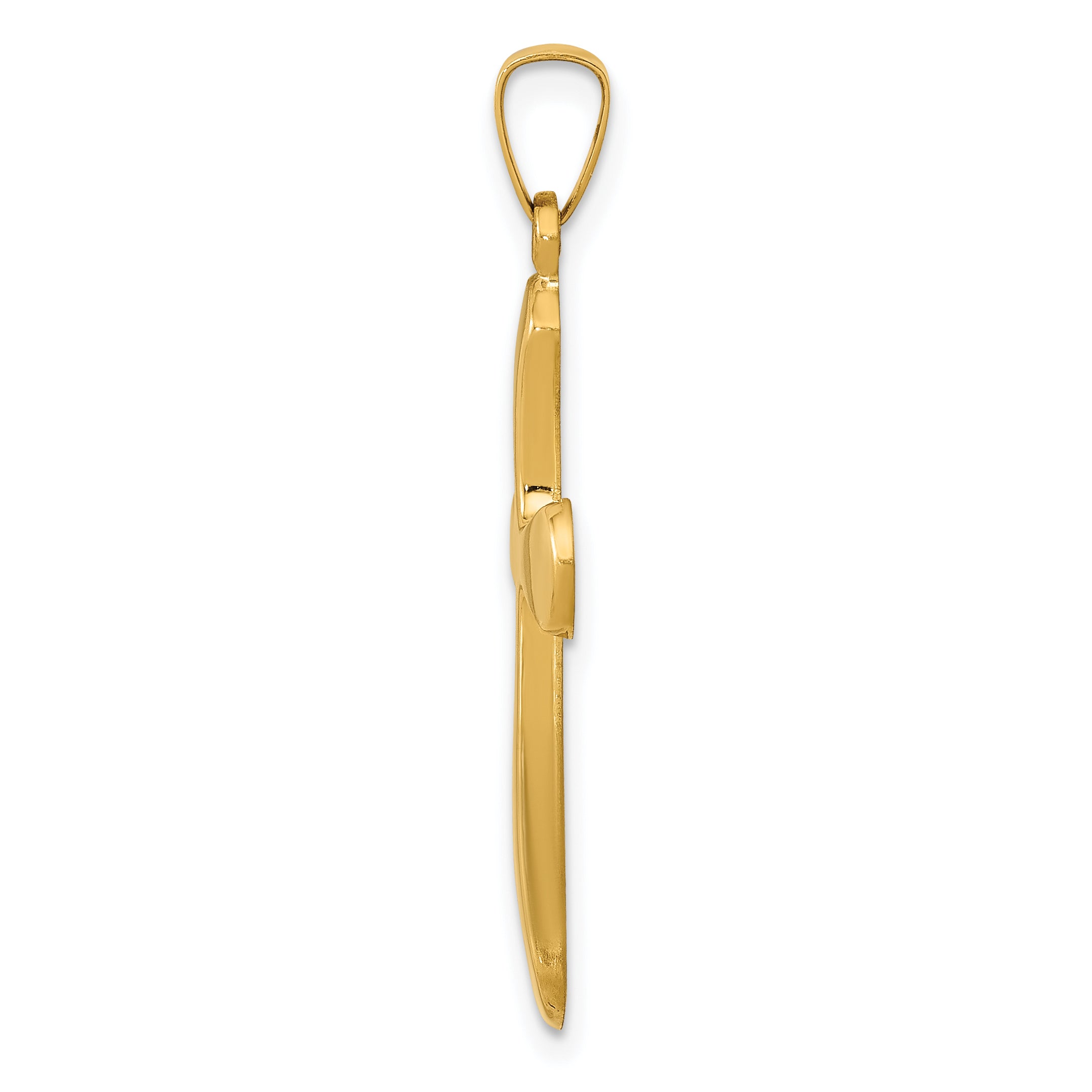 14K  Polished Rounded Cross Pendant Secondary image