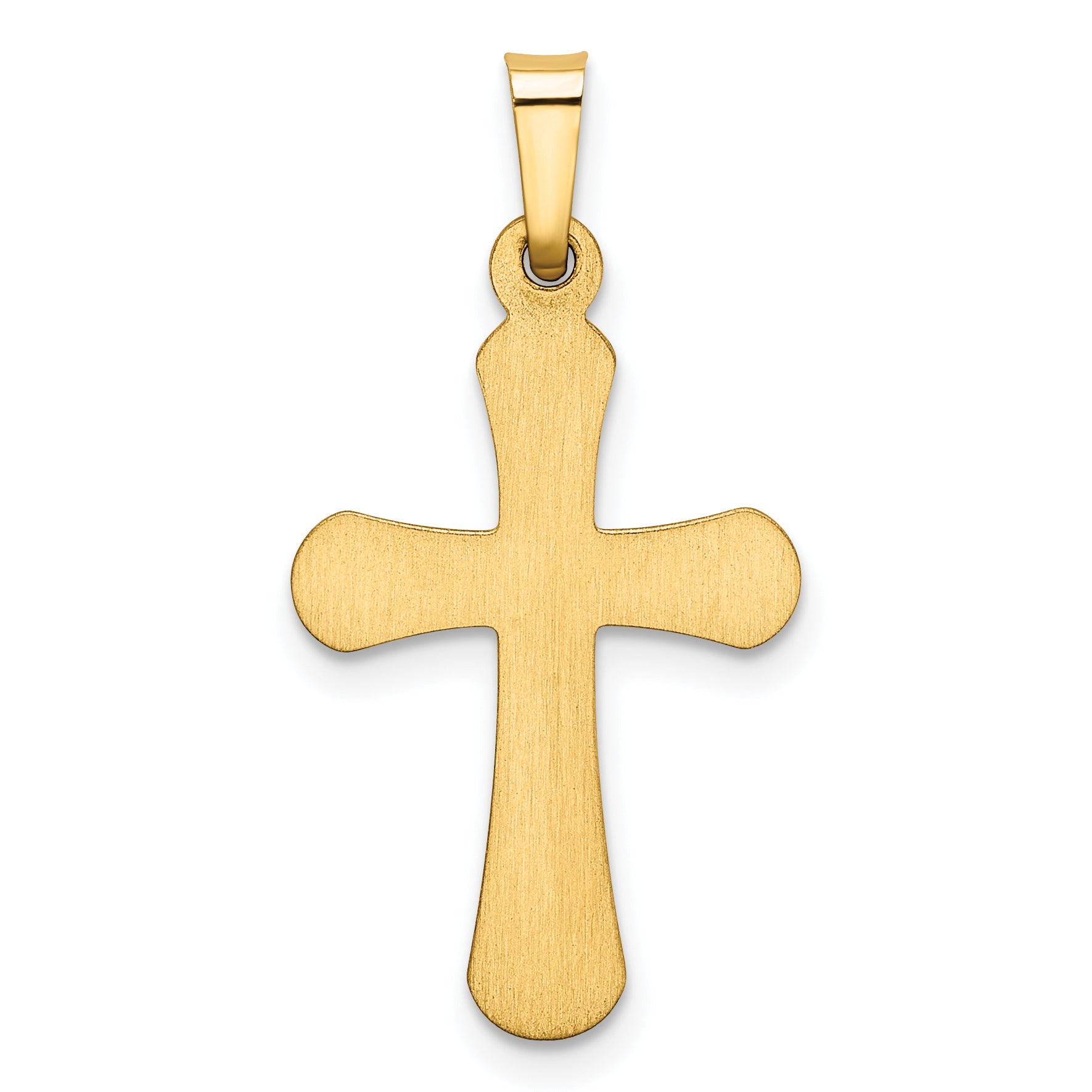 14K Polished Rounded Cross Pendant