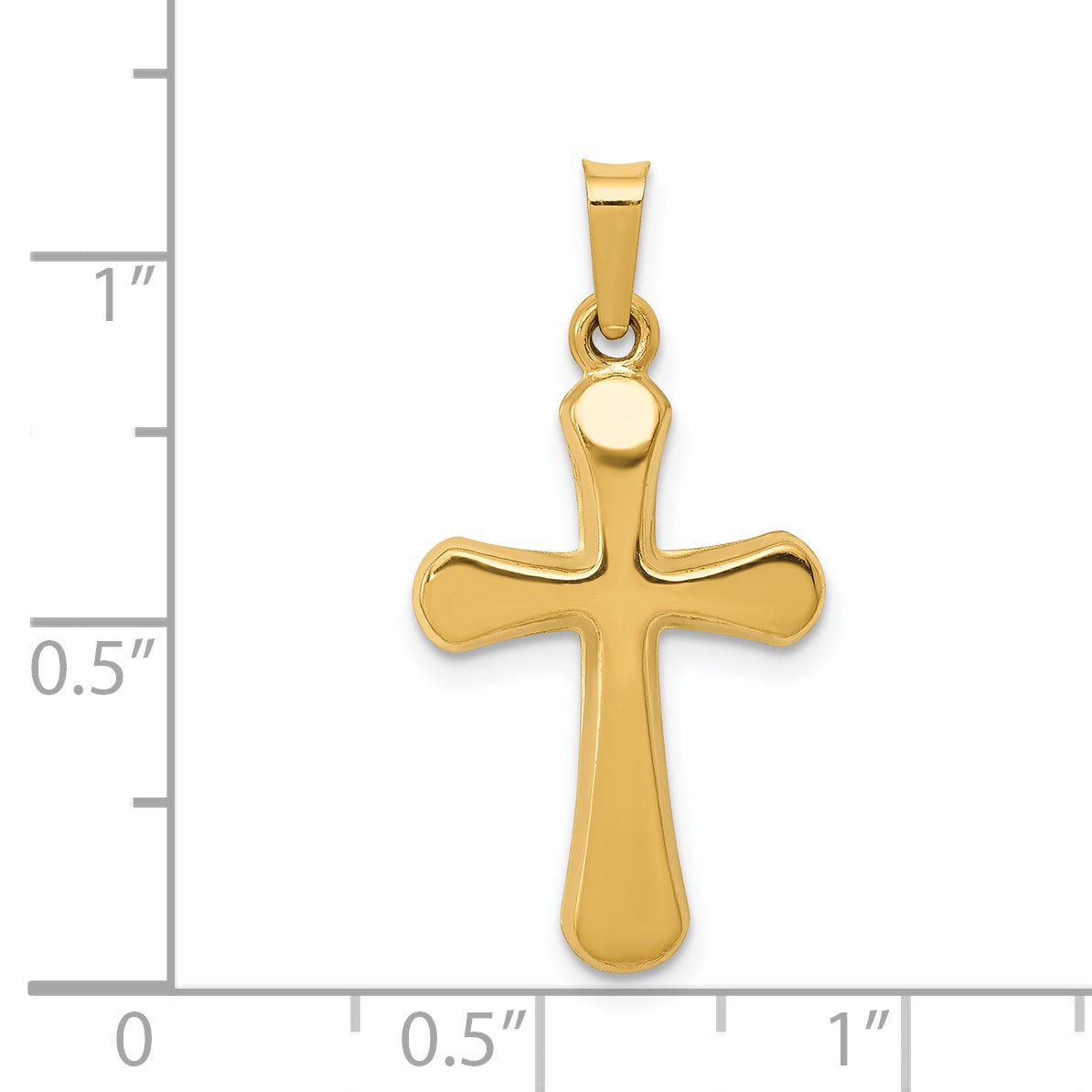 14K Polished Rounded Cross Pendant