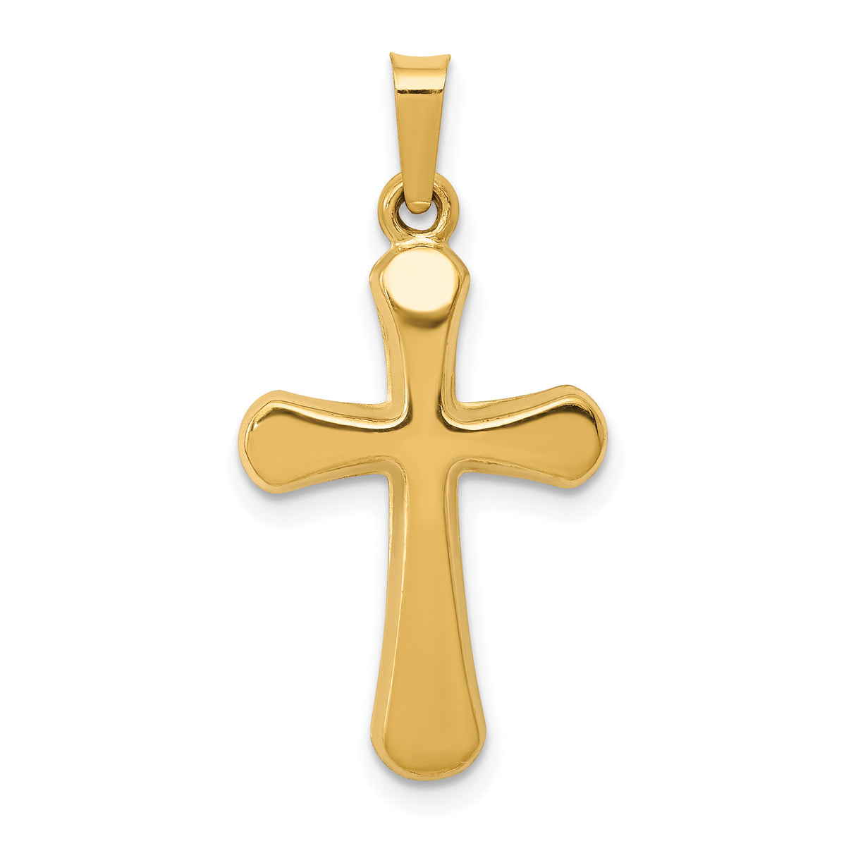 14k Polished Rounded Cross Pendant