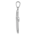 14K White Gold Polished Rounded Cross Pendant