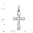 14K White Gold Polished Rounded Cross Pendant